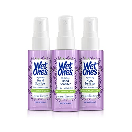 Wet Ones Hydrating Hand Sanitizer Mist | Spray Hand Sanitizer Travel Size, 1.95 oz. | Lavender-Scented Hand Sanitizer Spray (3 Pack)