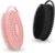 Soft Silicone Body Scrubber 2 PCS Silicone Body Shower, Silicone Loofah 2 in 1 Bath and Shampoo Brush, Body Scrubber Shower Cleaning Exfoliating Use for Sensitive Skin, Lather Well(Black and Pink)