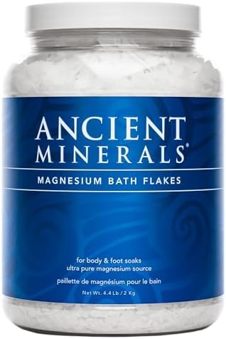 Ancient Minerals Magnesium Bath Flakes – Bathing Alternative to Epsom Salt – Soak in Natural Salts – High-Absorption Efficiency for Relaxation, Wellness & Muscle Relief (4 .4 lb)