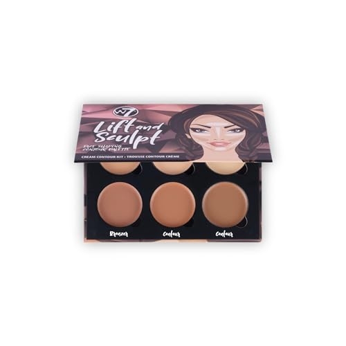 W7 Lift & Sculpt Cream Contour Kit – Concealing, Highlighting & Contouring Makeup Palette – Step-by-Step Instructions Included