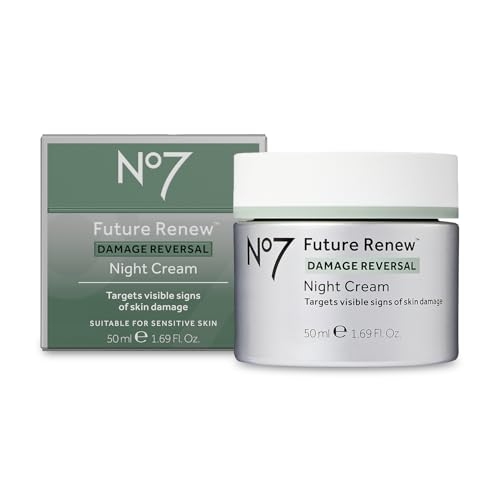 No7 Future Renew Damage Reversal Night Cream – Hydrating Face Moisturizer & Firming Cream to Reverse Visible Signs of Skin Damage – Dermatologist Approved and Suitable for Sensitive Skin (1.69 Fl Oz)
