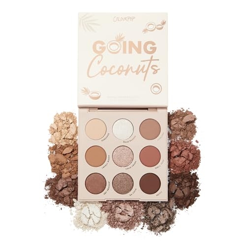 ColourPop Going Coconuts Eyeshadow Palette – Cool-Toned Neutral Eyeshadow Palette with Ultra-Velvety and Silky Finishes – High-Pigment Eye Makeup with a Long-Wearing Formula (0.3 oz)
