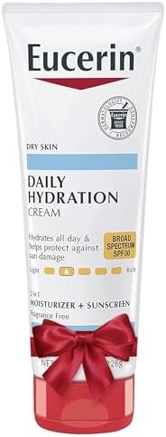 Eucerin Daily Hydration Broad Spectrum SPF 30 Sunscreen Body Cream for Dry Skin, Fragrance Free Sunscreen Moisturizer, 8 Oz Tube