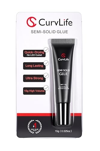 New Super Strong on Nail Glue 15g for Press On Nails Tips Quick Drying Semi Solid Nail Glue No Uv Light Needed Long Lasting Fake Acrylic Nails Kit Glue Gel