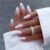 French Tip Press on Nails Medium Almond Fake Nails Press ons with Designs Chrome False Nails Long Glossy Full Cover Glue on Nails Cute Acrylic Stick on Nails for Women Nails Manicure Decoration 24Pcs