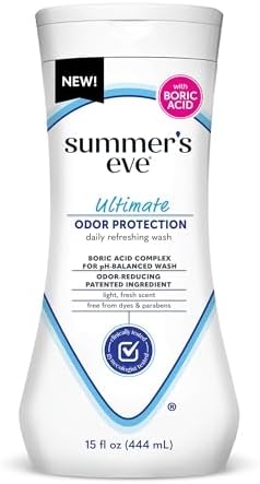 Summer’s Eve, Ultimate Odor Control, Feminine Body Wash with Boric Acid, Removes Odor, Feminine Wash with pH Balance, 15 Fl Oz