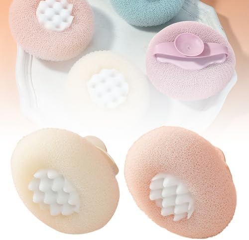 Super Soft Sunflower Suction Cup Bath Ball, 2025 New 2 in 1 Bath Shower Ball Loofah Sponge, Body Wash Infused Sponge, Shower Scrubber for Women Bath Sponge Accessories (2)