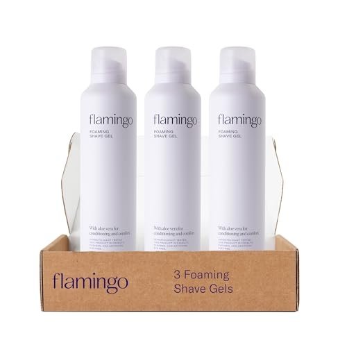 FLAMINGO Women’s Foaming Shaving Gel with Aloe Vera, 6.7oz – 3ct