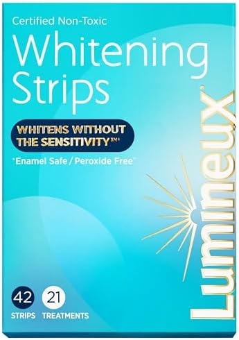 Lumineux Teeth Whitening Strips 21 Treatments – Peroxide Free – Enamel Safe for Whiter Teeth – Whitening Without The Sensitivity – Dentist Formulated and Certified Non-Toxic – Sensitivity Free