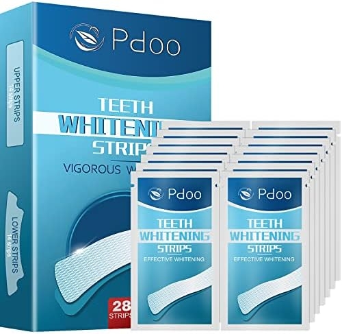 Teeth Whitening Strip – Whitening Strips for Teeth Sensitive, Professional Teeth Whitening Strips, Fast Remove Smoking, Coffee, Wine Stains, Teeth Whitening Kit Pack of 28 Non-Slip Strips