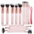 Real Perfection Makeup Brush Set 16 Pcs with 1 Eyebrow Razor Premium Synthetic Foundation Powder Concealers Eyeshadow Blush Makeup Brushes Make up Brushes Kit