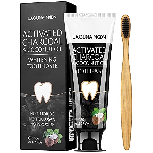 Whitening Charcoal Toothpaste for Sensitive Teeth, Enamel Repair and Cavity Protection – Natural Toothpaste for Whitening Teeth, Removing Stains, Mint Flavor Freshen Breath Mint Gel – No Peroxide