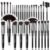 Makeup Brush Set, SOLVE 32 Pieces Professional Makeup Brushes Wooden Handle Cosmetics Brushes Foundation Concealer Powder Face Eye Make up Brushes Kit, Black