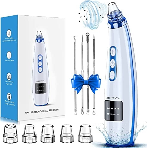 Newest Blackhead Remover Pore Vacuum Upgraded Facial Pore Cleaner Electric Comedone Whitehead Extractor Tool-5 Suction Power,5 Probes,USB Rechargeable Blackhead Vacuum Kit for Women & Men
