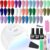 JODSONE 23 PCS Gel Nail Polish Kit with U V Light Popular Color with Durable Base Coat Matte Glossy Top Coat