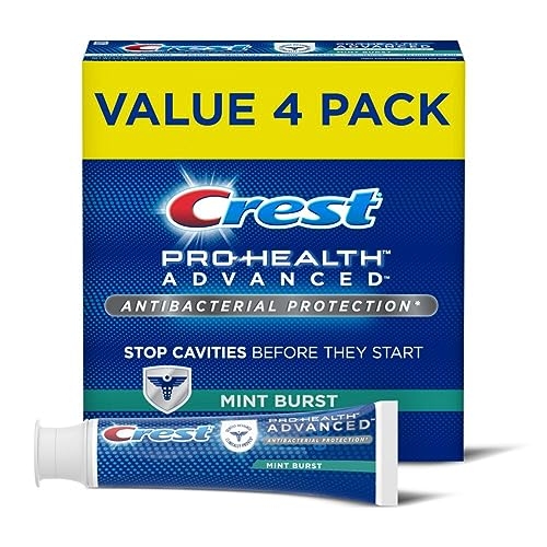 Crest Pro-Health Advanced Antibacterial Protection Toothpaste, Crest Toothpaste, Crest Pro Health Toothpaste – Pack of 4, 5 Oz Tubes