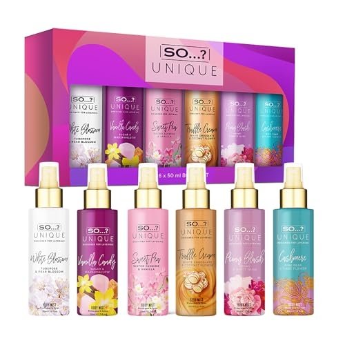 So…? Unique Body Mist Set – Perfumes for Women – Ideal Gifts for Women – Fresh, Floral, Sweet Scents -6-Hour Wear Body Spray for Women – 6 pcs