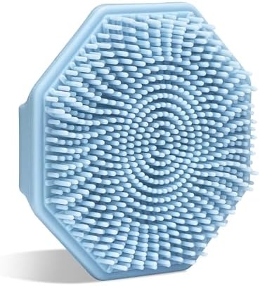 Sud Scrub® Antimicrobial Silicone Face Scrubber, 1 Pack, Gentle Face Exfoliator for Sensitive Skin, Eco Friendly Facial Cleansing Brush, Exfoliating Face Brush for Men and Women (Blue)