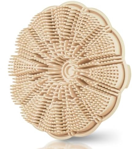 Silicone Body Scrubber, Shower Brush Exfoliating Skin Silicone Scrubber, Foaming Deep Cleaning, Durable, Suitable for All Skin (White)