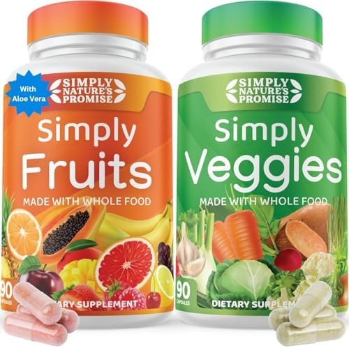 Simply Nature’s Promise – Packed with Over 40 Different Fruits & Vegetables – Made with Whole Food Superfoods – with Aloe Vera – 100% Soy Free – 90 Count (Pack of 2)