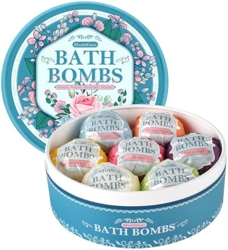 Bath Bombs Set, 7 Packs Bubble Fizzies Relaxation with Shea Butter, Dry Skin Moisturize, Birthday, Christmas Gift, Valentine’s Idea for Women, Mother, Wife, Girlfriend
