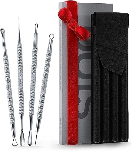 Skinpal Pimple Popper Tool Kit | Milia Remover | Lancets for Facial Extraction | Whitehead Extractor Tool | Comedone Extractor | Blackhead Remover Tool | Acne Needle Tool & Cyst Removal Tool.