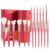 18-Piece Makeup Brush Set with Holder Case – Complete Professional Brush Collection for Flawless Makeup Application in Red -Soft Bristles (Red)