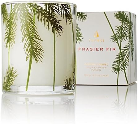 Thymes Frasier Fir Pine Needle Candle – Highly Scented Candles for a Luxury Home Fragrance – Holiday Candles with a Forest Fragrance – Single-Wick Candle (6.5 oz)