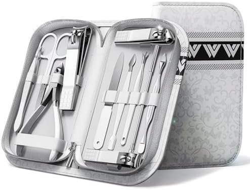 Nail Care Kit for Women – [Martensitic Stainless Steel Manicure Set] with Nail Clippers, Cuticle Trimmer, Tweezers, File, and Travel Case – Professional-Quality Tools for Home, Travel, or Gift