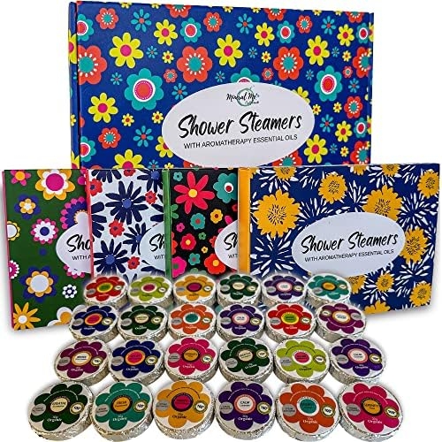 Shower Steamers for Women Christmas Gift Set – 24pc Shower Bombs Aromatherapy w/Organic Essential Oils. Shower Melts, Bath Bomb for Shower, Selfcare Gift for her, Wife, Sister, boss, Stocking Stuffers