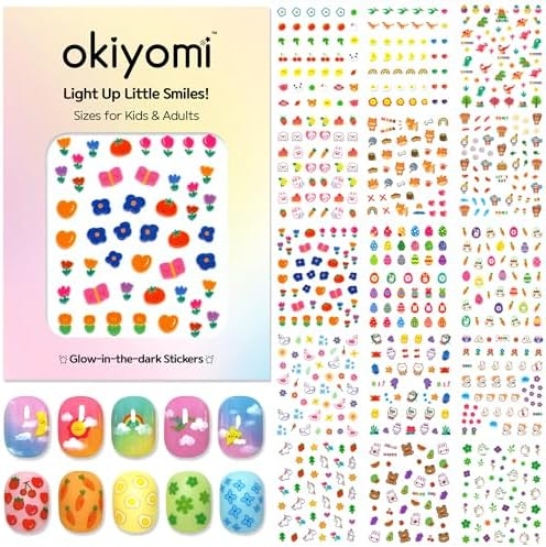 15 Sheets of Nail Stickers for Kids – 700 Cute Designs – Nail Decorations for Nail Art – Nail Art Decals – Toddler Nail Stickers – Bunny Nail Stickers – Nail Sticker Kids – Glow in The Dark